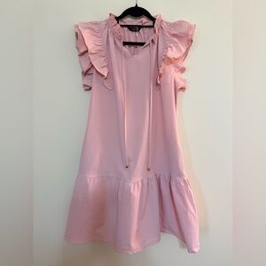 Dokotoo Chic Pink Ruffled Casual Dress